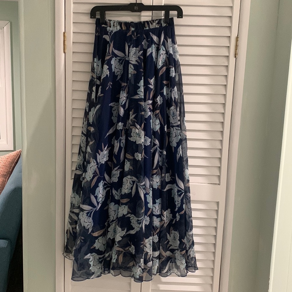 Floral Navy Maxi Skirt